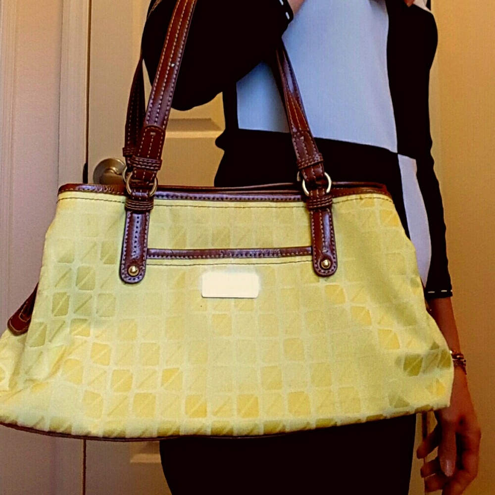 Nine & Co. Cloth purse with leather trim